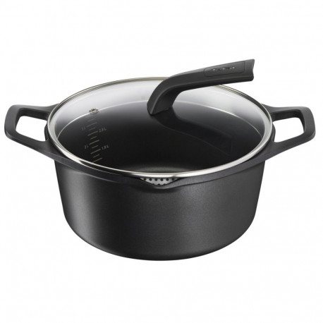 Casserole with lid Tefal E2494644 Black Ø 24 cm