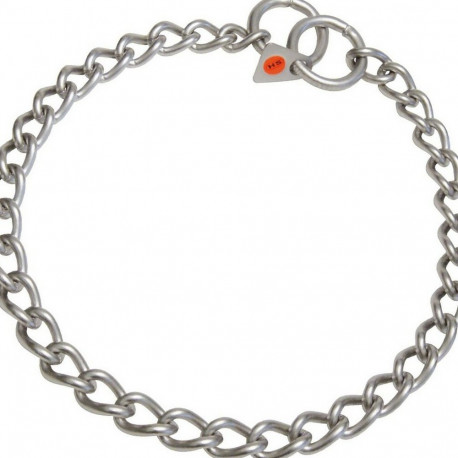 Hs Sprenger dog collar 3mm Matt Links Twisted 65cm, silver
