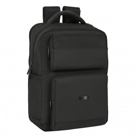 Laptop Backpack Sevilla Fútbol Club Premium 15,6'' Black (31 x 44 x 13 cm)