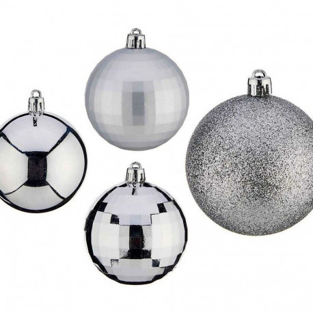 Christmas Baubles Krist+ Silver PVC Ø 7 cm 50 Units