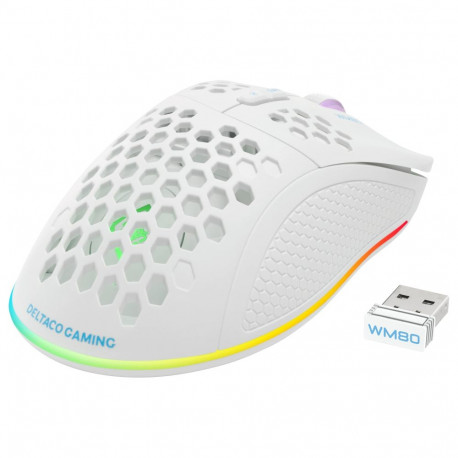 "Deltaco Gaming Maus USB, RGB, weiß"