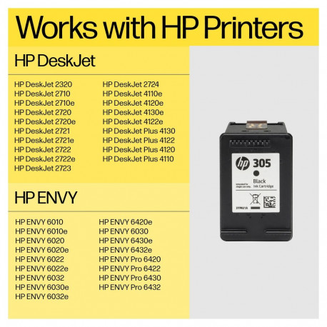 HP 305XL suure mahuga must originaal tindikassett