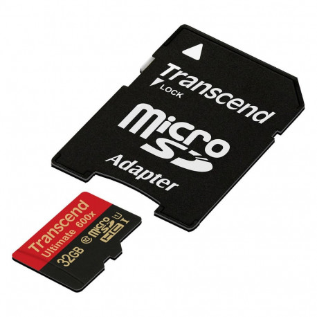 "CARD microSD Card 32GB Transcend SDHC UHS1 600x w/Adap."