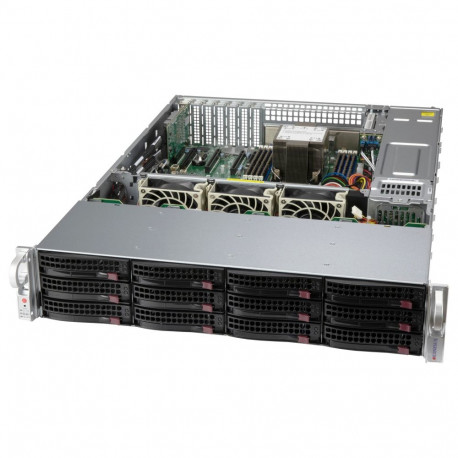 "2HE Supermicro Gehäuse SuperChassis 2U CSE-826BAC12-R802LPB"