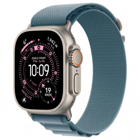 Apple nutikell Ultra 3 titaanist mobiilsidega 49mm Alpine Loop väike, naturaalne, helesinine