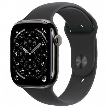 "Apple Watch S11 Titan Schiefer Cellular 46mm (Sportarmband schwarz) S/M"