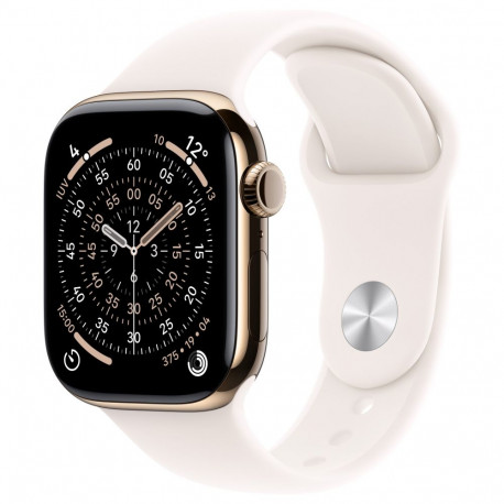 Apple Watch S11 kuldne titaan Cellular 46mm (heleroosa spordirihm) M/L