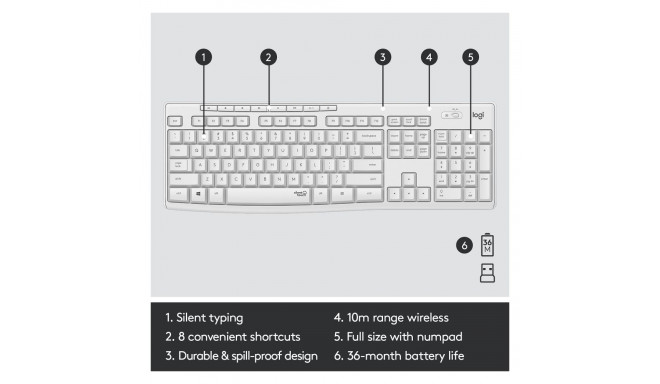 Logitech juhtmevaba komplekt MK295 vaikne