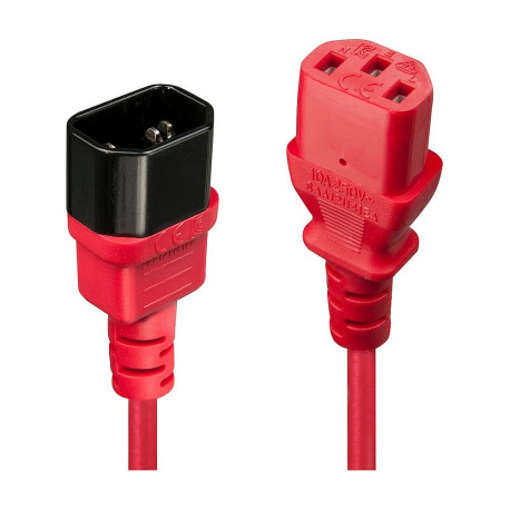 "LINDY IEC-Netzverlängerung C14 - C13 rot 1m"