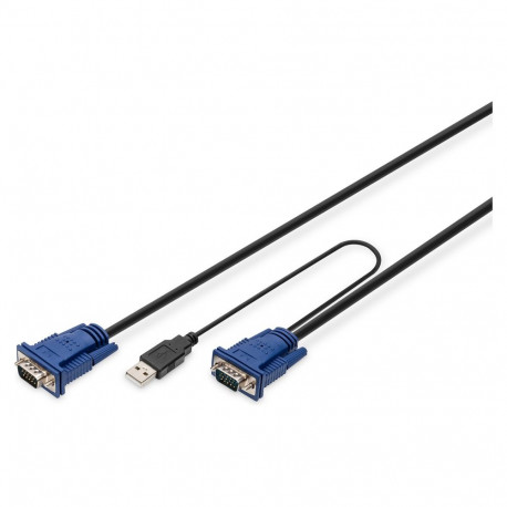 Digitus KVM kaablikomplekt VGA PS/2-hiir PS/2-klaviatuur USB HD DB15/M 2xMiniDIN6/M USB typeA/M - HD