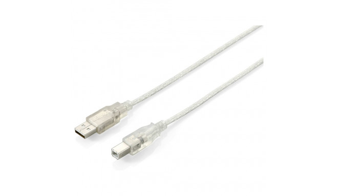 Equip USB-kaabel 2.0 A-B St/St 1.80m läbipaistev kilepakend