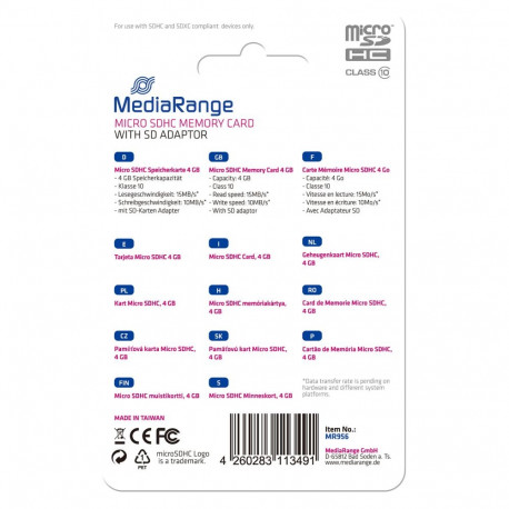 "CARD MEDIARANGE MR956 - 4 GB - Schwarz"