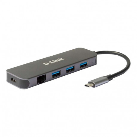 D-Link DUB-2334 5-in-1 USB-C jaotur Gigabit Etherneti/toitega