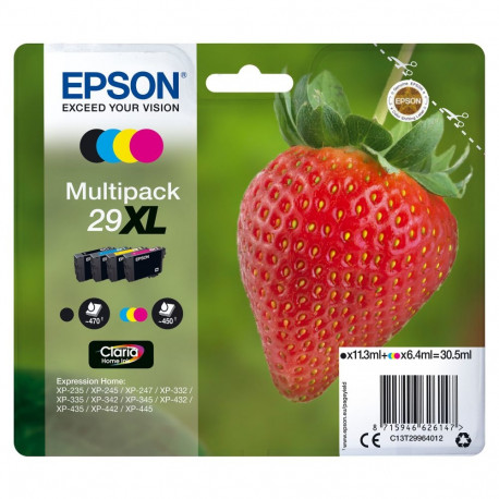 Epson 29 XL must + värviline tindi 4-pakk T2996
