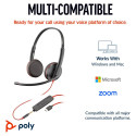 "HP Poly Headset Blackwire C3225 Stereo USB-C/A & 3.5 mm"