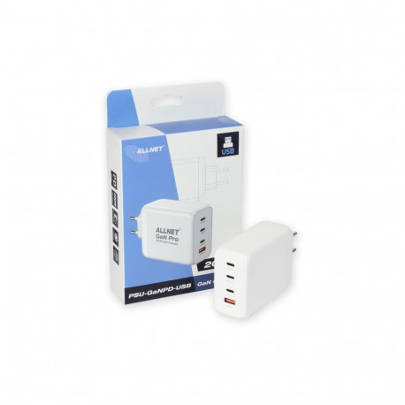 "Z ALLNET Ersatznetzteil QC USB-C PD GaN Netzteil Power Supply 200 Watt 1x USB Typ-A QC 3x USB Typ-C