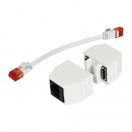 "ALLNET TP-TP Kupplung CAT6A Buchse 1:1 8-pol. RJ45 magnetische Sicherungskupplung Abwurfbuchse PoE 