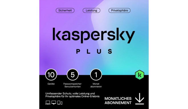 "Kaspersky Plus – 10 Device, 1 Month - Subscription (ABO) – ESD-DownloadESD"