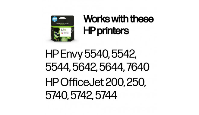 HP 62XL C2P07AE värviline tint