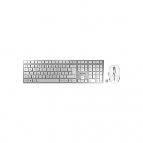 "Cherry DW 9100 Slim - Tastatur-und-Maus-Set Wireless white/silver QWERTZ DE"