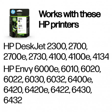 HP tint 305 6ZD17AE komplekt (BK/C/M/Y)