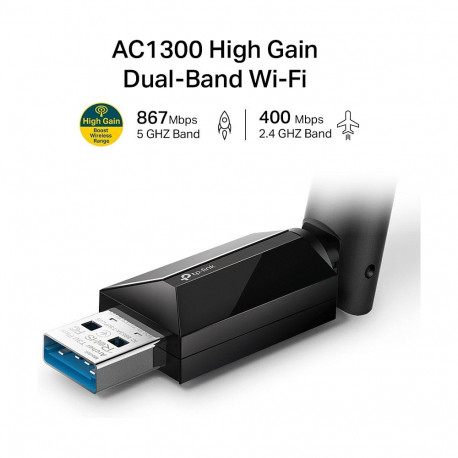 TP-Link Wi-Fi USB adapter Archer T3U Plus AC1300 suure võimendusega kahesageduslik