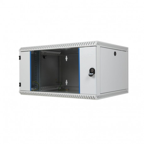 Wall mount cabinet single section, 6U, 600/400/330 width/depth/height mm, RAL 7035 ( welded construc
