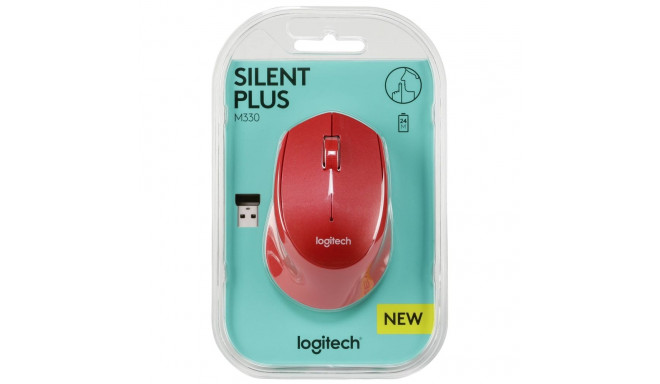 Logitech wireless mouse M330 Silent Plus Czerwona