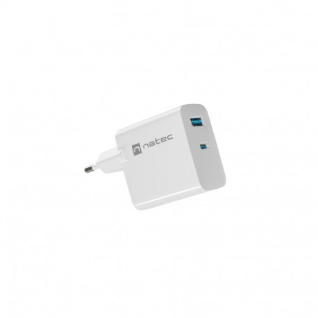 NATEC RIBERA GAN LAADIJA 1X USB-A + 1X USB-C 45W VALGE