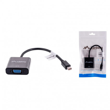 Lanberg AD-0006-BK videokaabli adapter 0.2 m VGA (D-Sub) Mini DisplayPort must