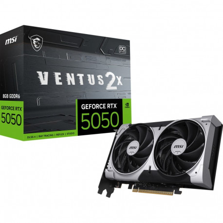 MSI GeForce RTX 5050 8G VENTUS 2X OC, graphics card DLSS 4, 3x DisplayPort, 1x HDMI 2.1