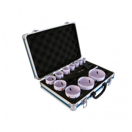 BIM Lochsägen großes Sanitär-Set D-47298, Ø 19 - 75mm (14-teilig, Schnitttiefe 38mm, Koffer)