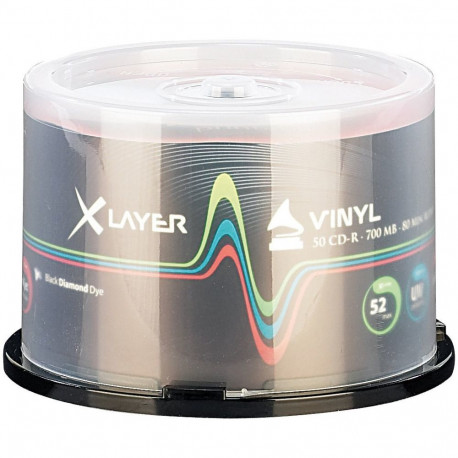 CD-R 700 MB (52fach, 50 Stück, bedruckbar, Vinyl-Opt.)