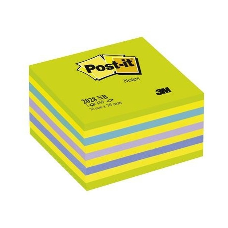 Märkmepaber iseliimuv POST-IT, 76x76mm, märkmekuup 450 lehte, sinised-rohelised toonid