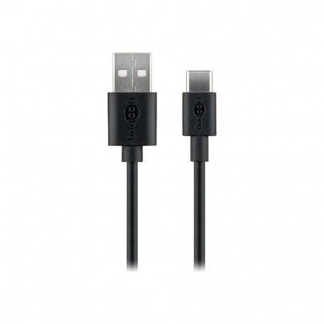 Goobay 59122 USB 2.0 kaabel (USB-C™–USB A), must | Goobay | USB-C–USB-A