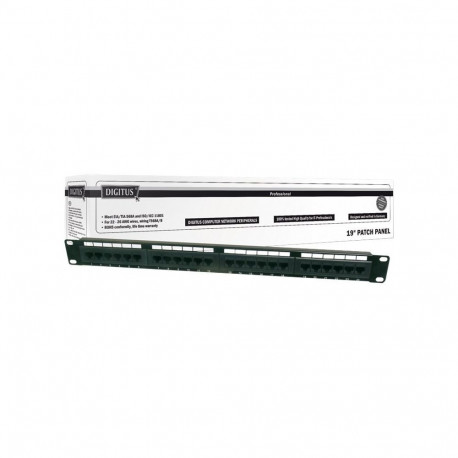 Digitus | Patch Panel | DN-91524U | Category: CAT 5e; Ports: 24 x RJ45; Retention strength: 7.7 kg; 