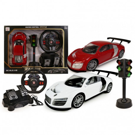 R/C car with steering wheel and light signals