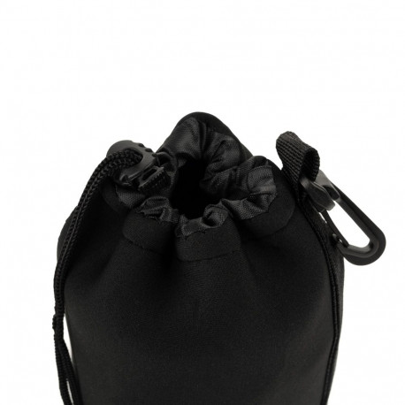 Camera Lens Bag - Caruba Neopreen Lenspouch M, neoprene, drawstring closure, black