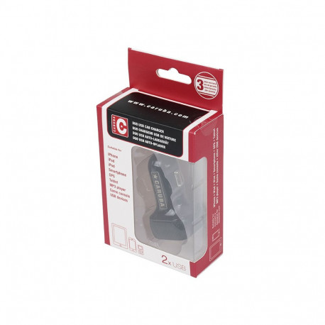 Car Charger - Caruba Duo USB 4.8A 2-Port 12-18V Black