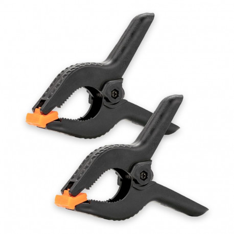 Background Clamp - Caruba Extra Large Background Clamp Set (2 pieces, max 75mm, black/orange)