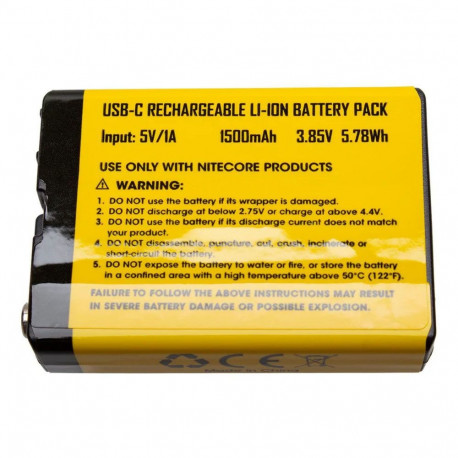 Battery - Nitecore HLB1500 1500mAh USB-C Rechargeable Black