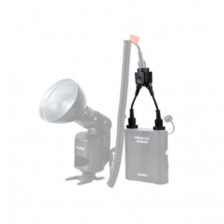 Adapter - Godox Y Cable 2 to 1 Connects 2 Flash Units to Power Pack
