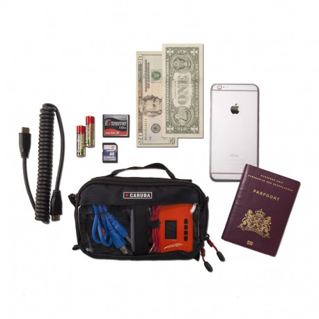 Cable Organizer Bag - Caruba Cable Bag S Double Sided with Removable Divider