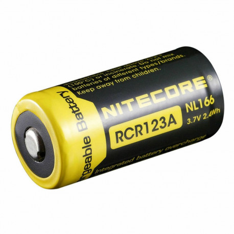 Battery - Nitecore NL166 CR123A 650mAh 3.7V Rechargeable
