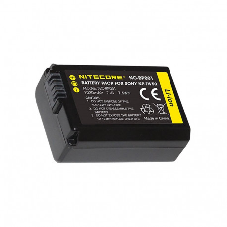 Battery - Nitecore NC BP001 1030mAh for Sony NP-FW50