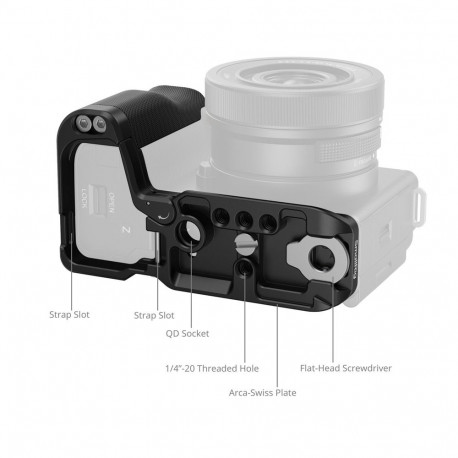 Camera Accessory - SmallRig 4778 L Shape Mount Plate (Sony ZV E10 II, silicone handle, Arca Swiss)