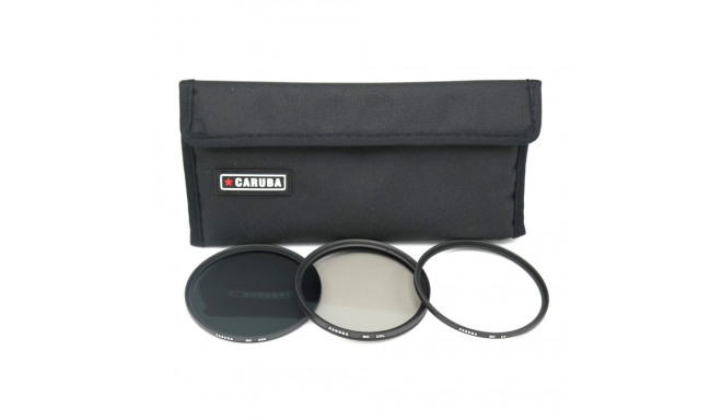 Camera Filter - Caruba UV + CPL + ND8 Filter Kit 77mm