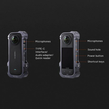 Camera Accessory - PGYTECH Insta360 X4 Camera Cage (aluminum, cold shoe mounts)