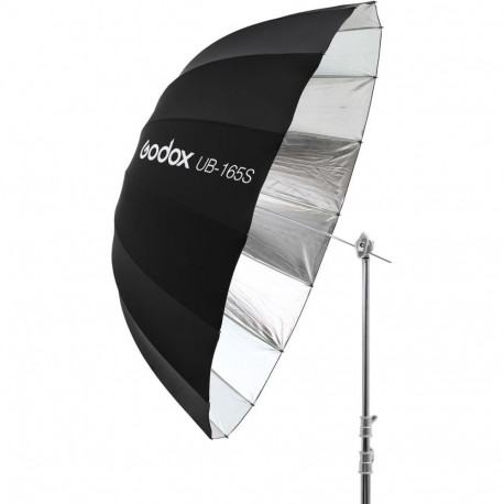 Lighting Equipment - Godox 165cm Parabolic Umbrella Silver Interior Black