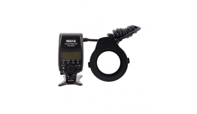 Camera Flash - Meike MK 14EXT Macro Ring Flash (dual tubes, LCD display, 8 adapters)